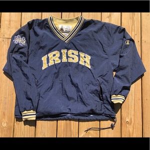 Champion Notre Dame Pullover Jacket LG Team Issued